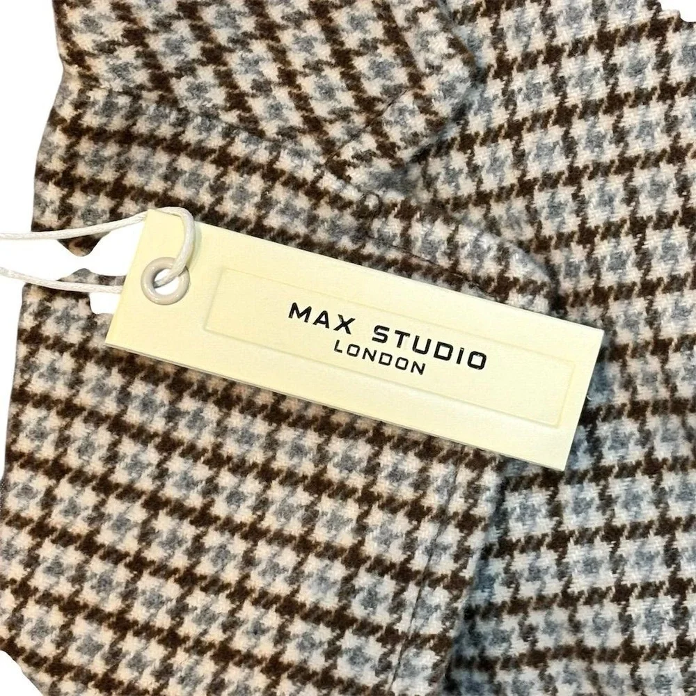 Max Studio Women's‎ Plaid Blazer Brown Button Business Jacket Size S
